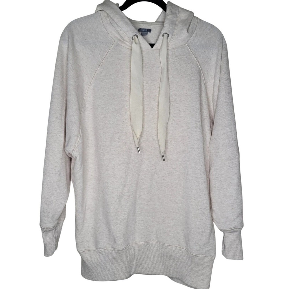 Aerie Women's Ivory Knit Pullover Hoodie S Drawstring Long Sleeve Raglan